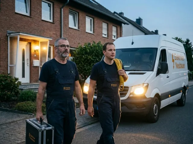 Wir kommen — Elektrikermeister Neubauer in 30 Min. vor Ort